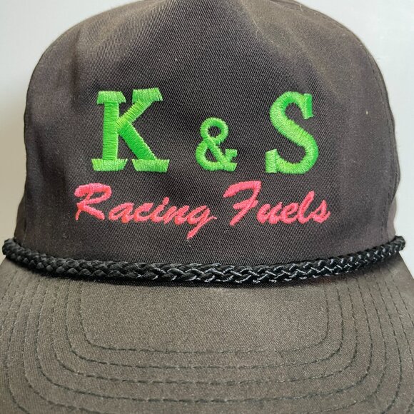 Vintage K & S Racing Fuel Hat Snapback Black Braid Embroidered - Picture 2 of 8